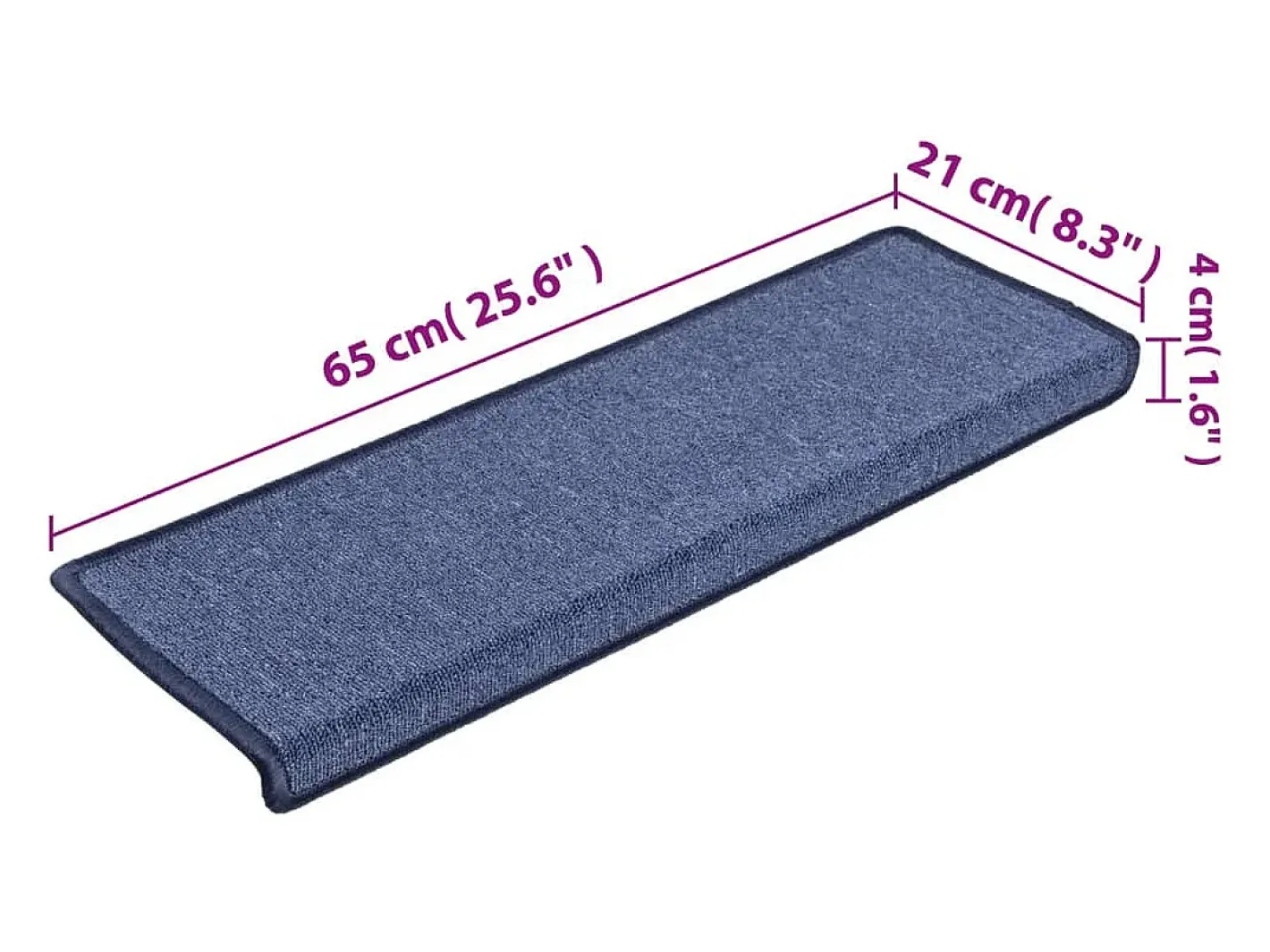 Garden Furniture Alfombra De Pasillo-Prolenta Premium - Alfombras de peldaños de escalera 15 uds 65x21x4 cm Azul