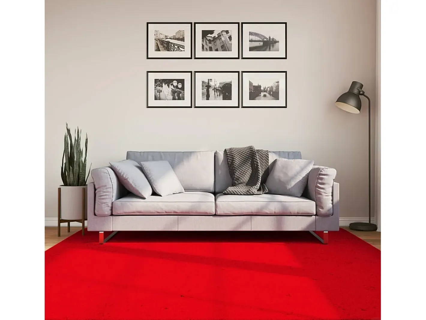 Sale Garden Furniture Prolenta Premium - Alfombra de pelo corto suave lavable HUARTE 200x200 cm Rojo