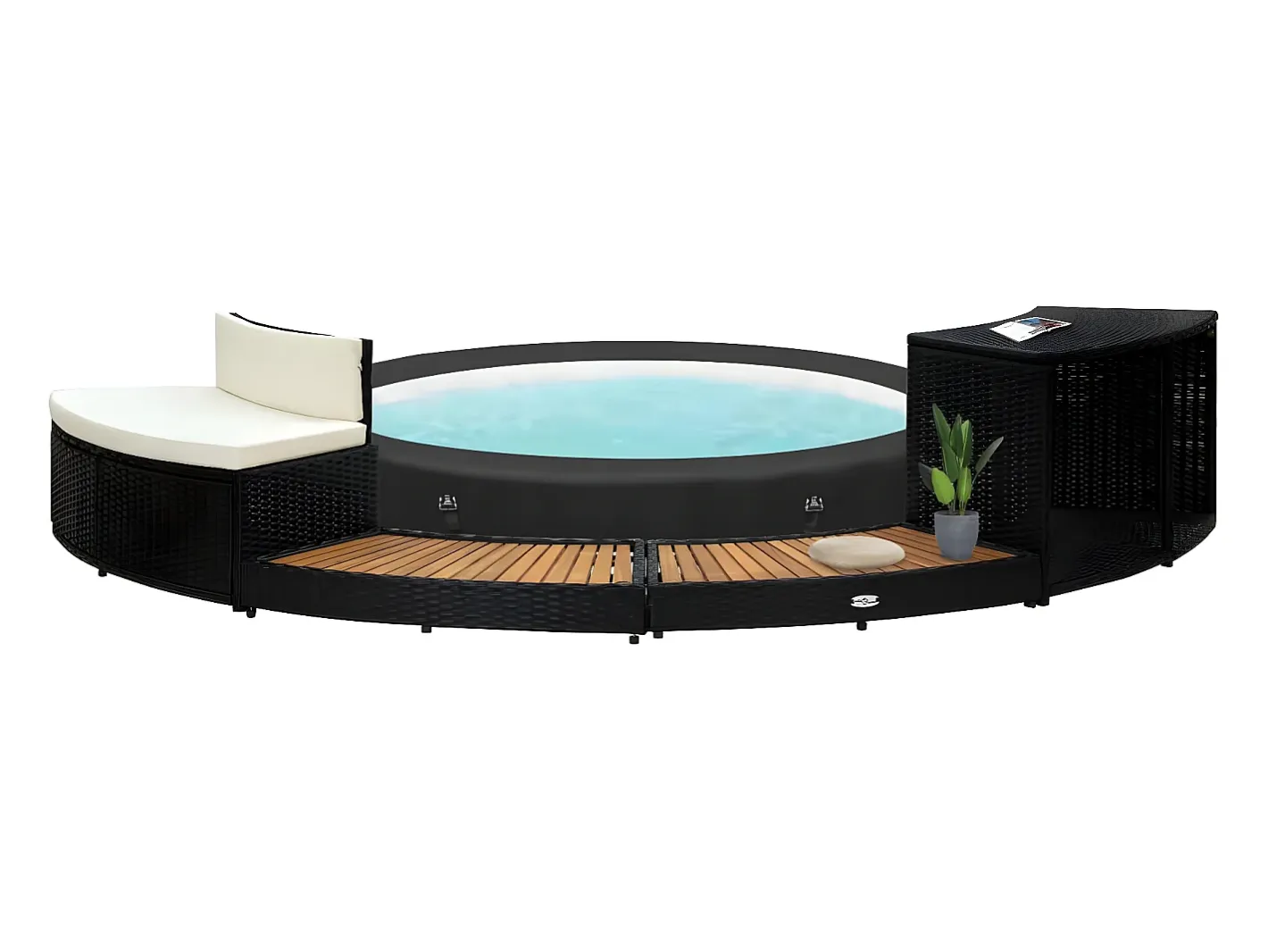 Online Prolenta Premium - Borde bañera dromasaje ratán sintético y madera maciza acacia Multicolor