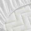 Protector colchón acolchado algodón antialérgico 135x196 cm blanco Hot
