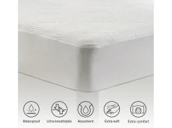 Online PIKOLIN Protector Colchón Hotel 105x196cm| HOME| Extra suave| 32cm Blanco
