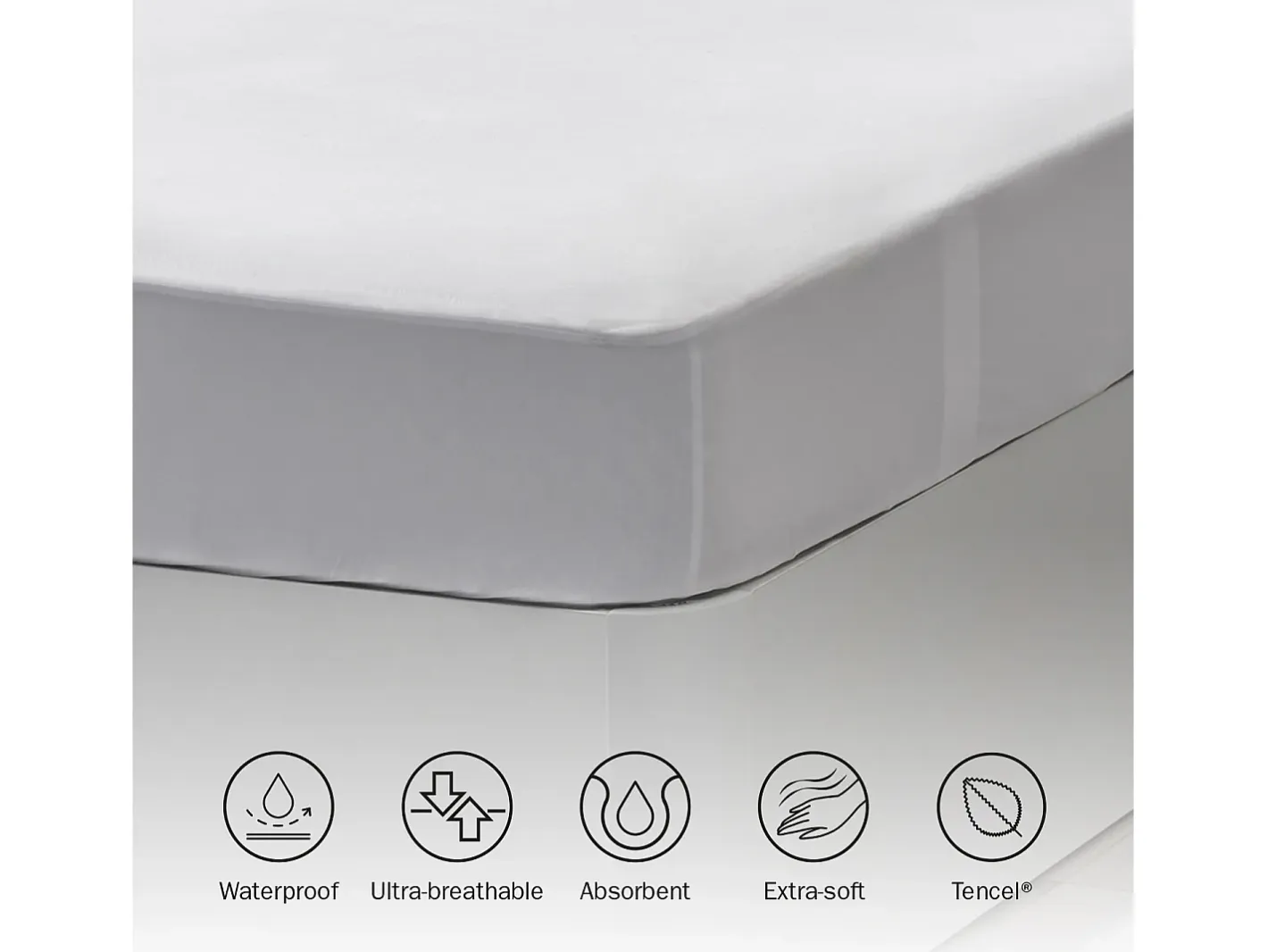 PIKOLIN Ropa De Cama-Protector colchón TENCEL™ impermeable 100x190/200cm Blanco