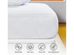 PIKOLIN Ropa De Cama-Protector colchón 105x196cm | HOME | 5 caras | Hasta 32cm Blanco