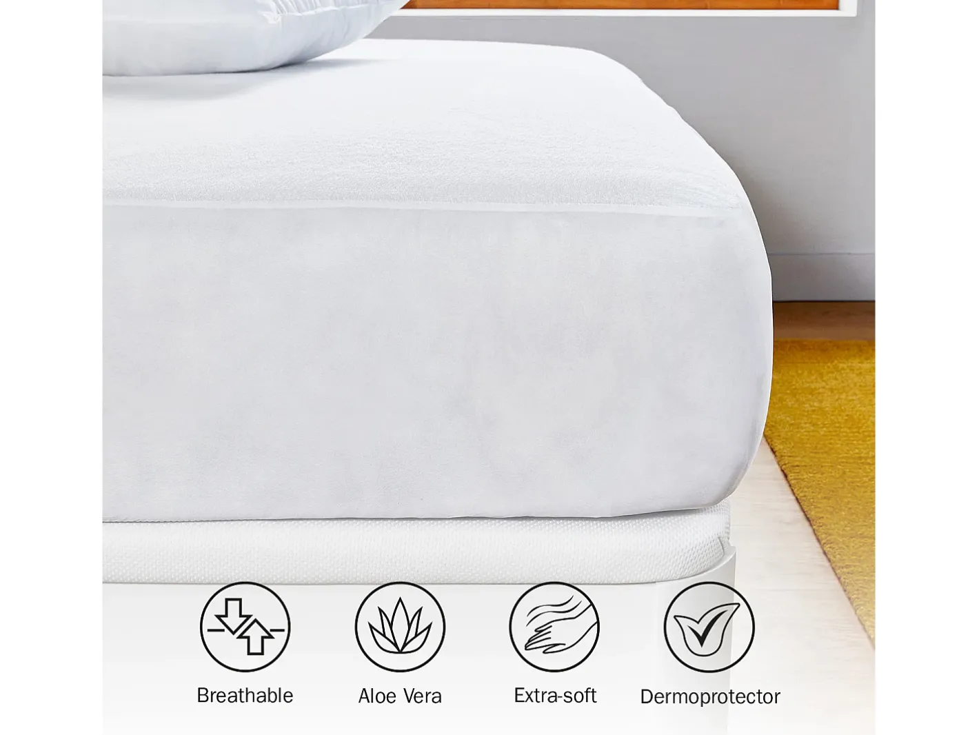 Outlet PIKOLIN Protector colchón 135x196cm | HOME | 5 caras | Hasta 32cm Blanco