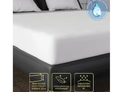 Soleil d'ocre Protector de colchón impermeable 140X200 cm ESPONJA, por Blanco New