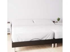Soleil d'ocre Ropa De Cama-Protector de colchón 90x200 cm en algodón FRANELA en forma de sábana bajera, por Blanco