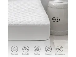 PIKOLIN Protector de colchón 200x196cm| HOME| Aloe Vera| Hasta 32cm Blanco Sale