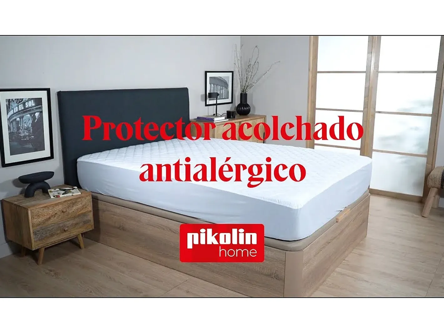 PIKOLIN Ropa De Cama-Protector de colchón 135x196cm| HOME| 100% Algodón| Hasta 32cm Blanco