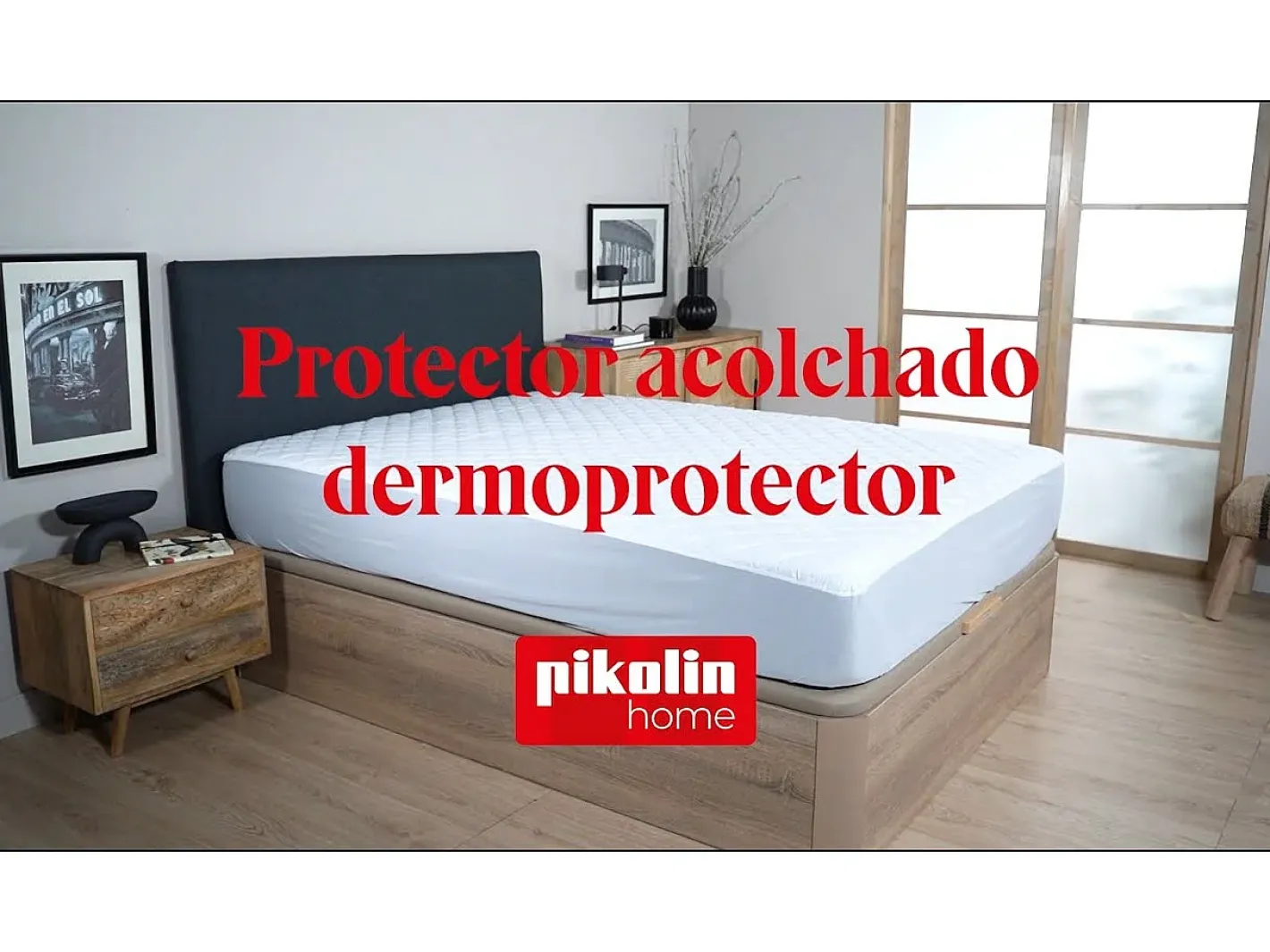 PIKOLIN Protector de colchón 90x196cm| HOME| Aloe Vera| Hasta 32cm Blanco Best