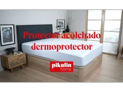 PIKOLIN Ropa De Cama-Protector de colchón 135x196cm| HOME| Aloe Vera| Hasta 32cm Blanco