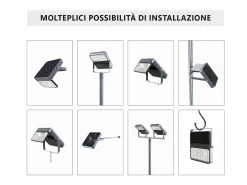 Sale Proyector LED solar integrado de 1500 lm Negro