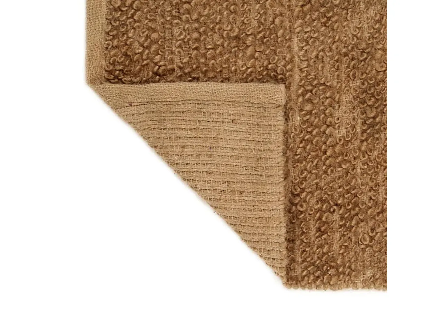 Garden Furniture Qarlan Alfombra de nudo hecha a mano yute y algodón 80x160 cm Marru00f3n Online