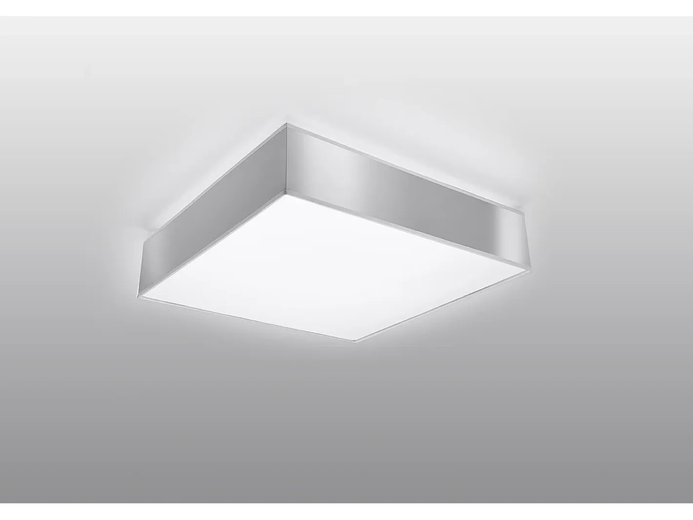 Sollux Lighting Plafón-Quadrato Incasso Grigio Chiaro 25cm E27 Empotrado Cuadrado Claro 25cm E27 Gris