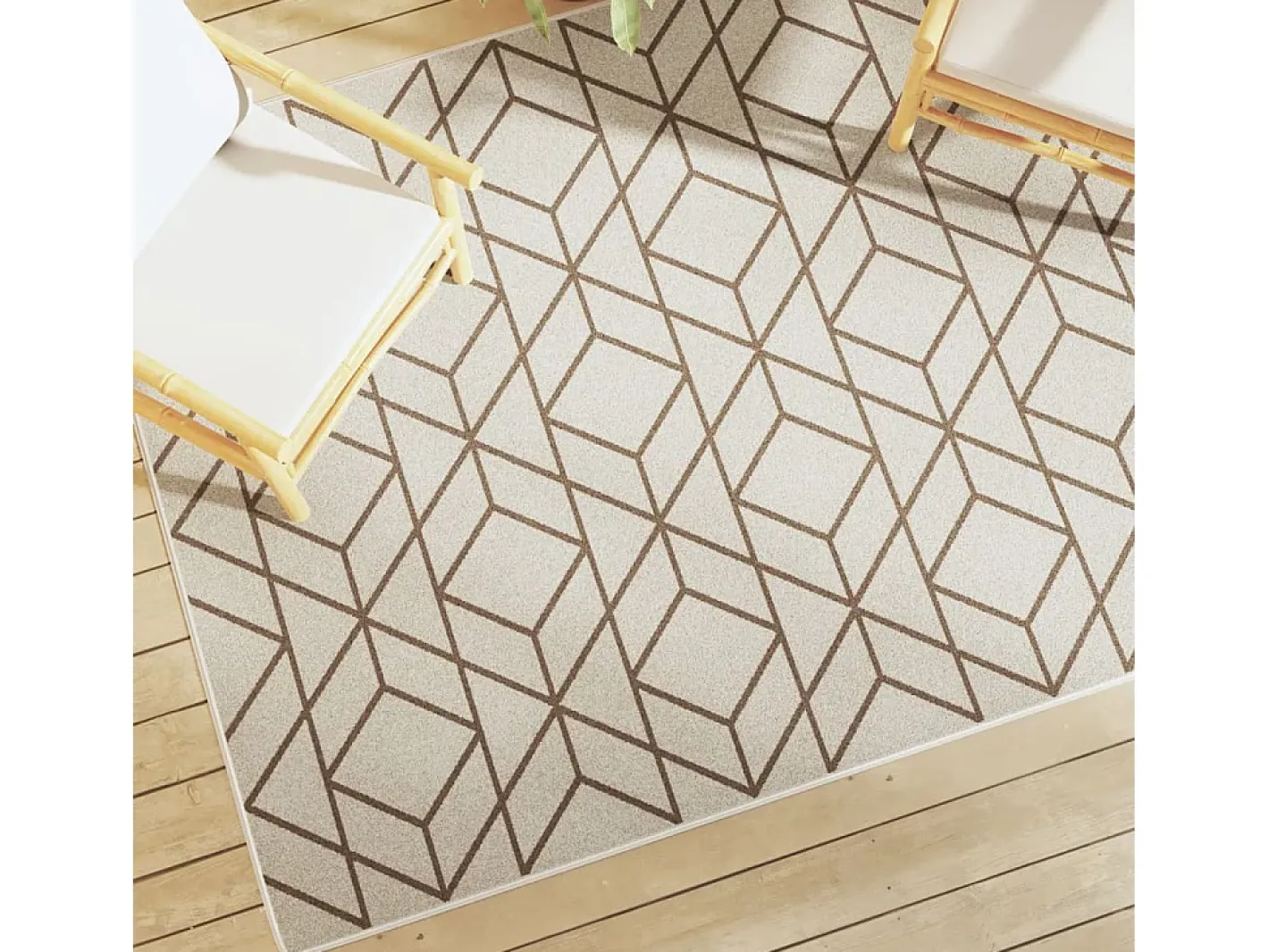 Garden Furniture Alfombra De Salón-Ralph Alfombra interior exterior antideslizante pelo corto 160x230 cm Beige