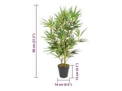 New Árbol de bambú artificial con 368 hojas 80 cm ES816479 Verde