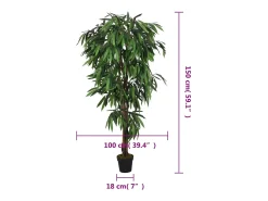 Árbol de mango artificial con 600 hojas 150 cm ES474646 Verde Online
