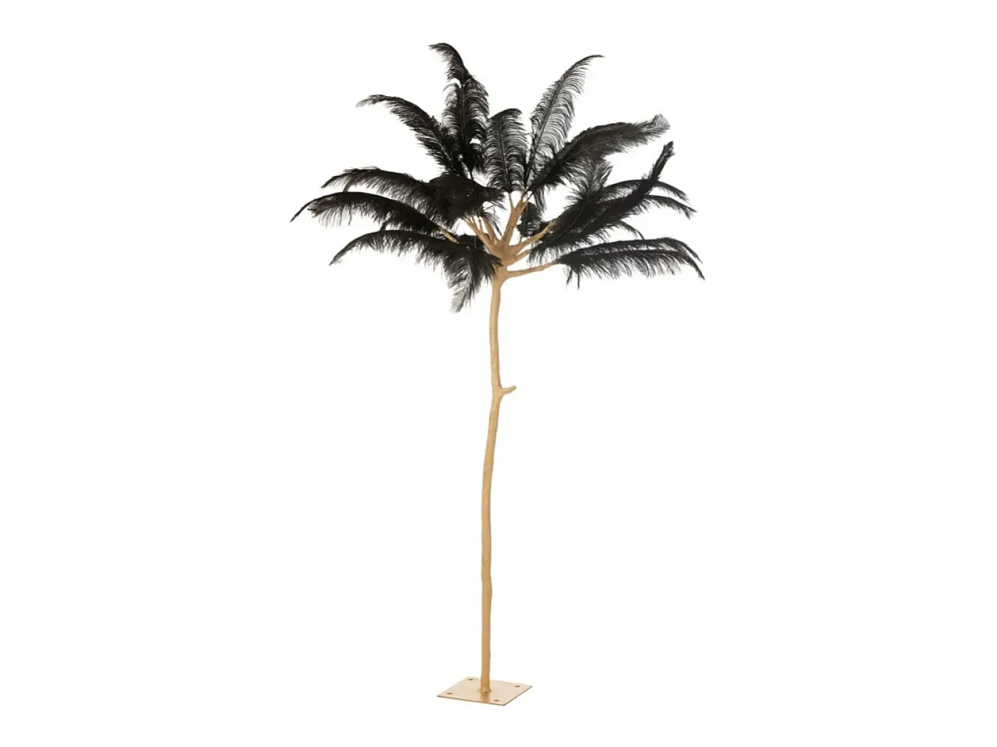 Hot J-Line Árbol de plumas de acero dorado y 140x140x190 cm Negro