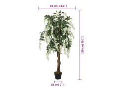 Discount Árbol de wisteria artificial 840 hojas y blanco 150 cm ES365429 Verde