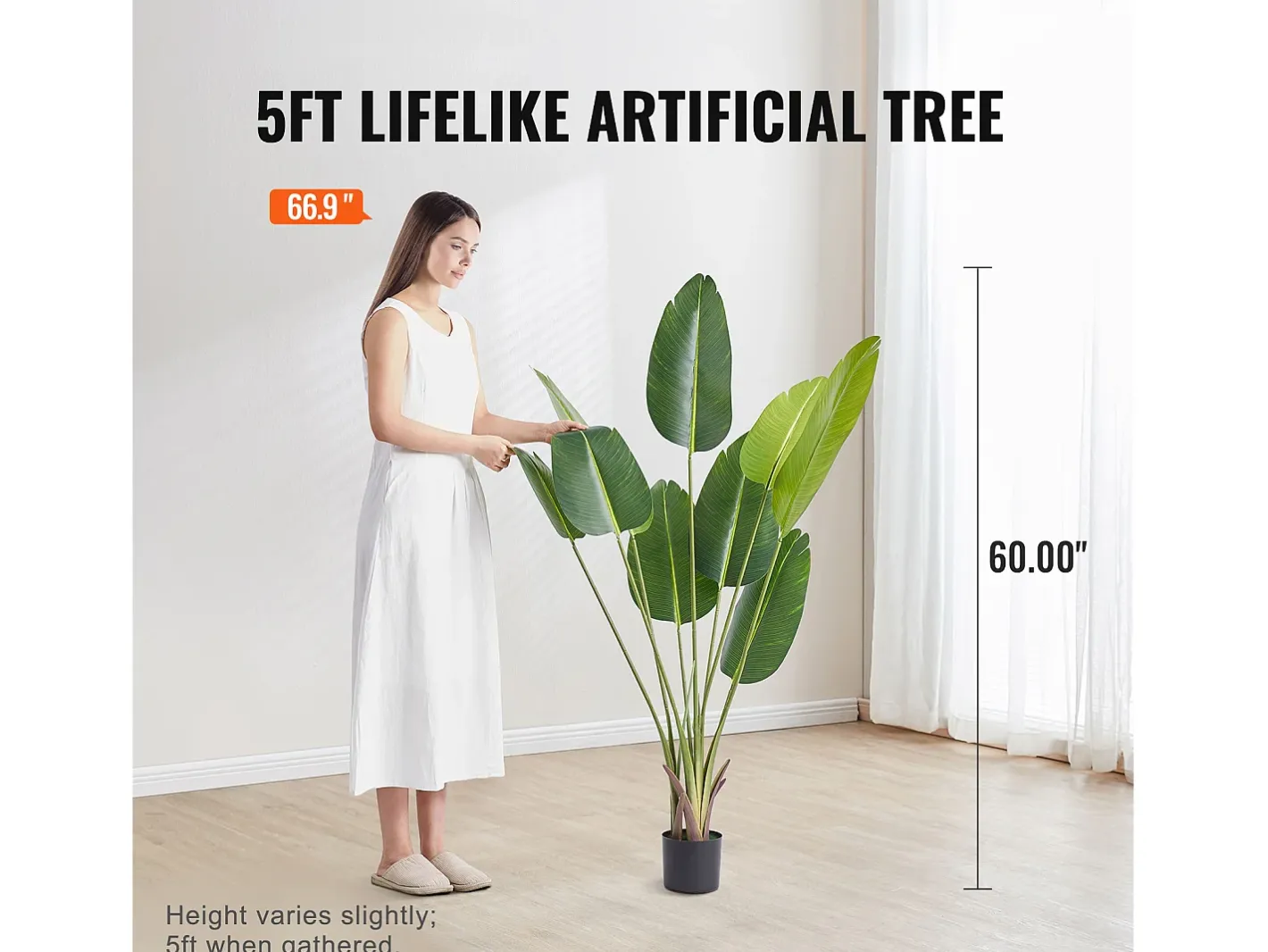 New Árbol del Paraíso Artificial SucceBuy de 1,5 m, Planta Artificial Verde