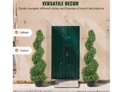 Árbol Topiario Artificial SucceBuy Árbol Topiario Artificial en Espiral de 1,2 m, Resistente a Los Rayos UV, Ideal para Decoración de Interiores y Exteriores. Verde Clearance