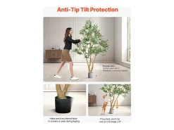 Planta Artificial-Árboles Artificiales SucceBuy Árbol Artificial de 180 cm, Planta Decorativa de PE con Maceta Negra, Tronco y Follaje Realistas, Ideal para Oficina, Salón Verde