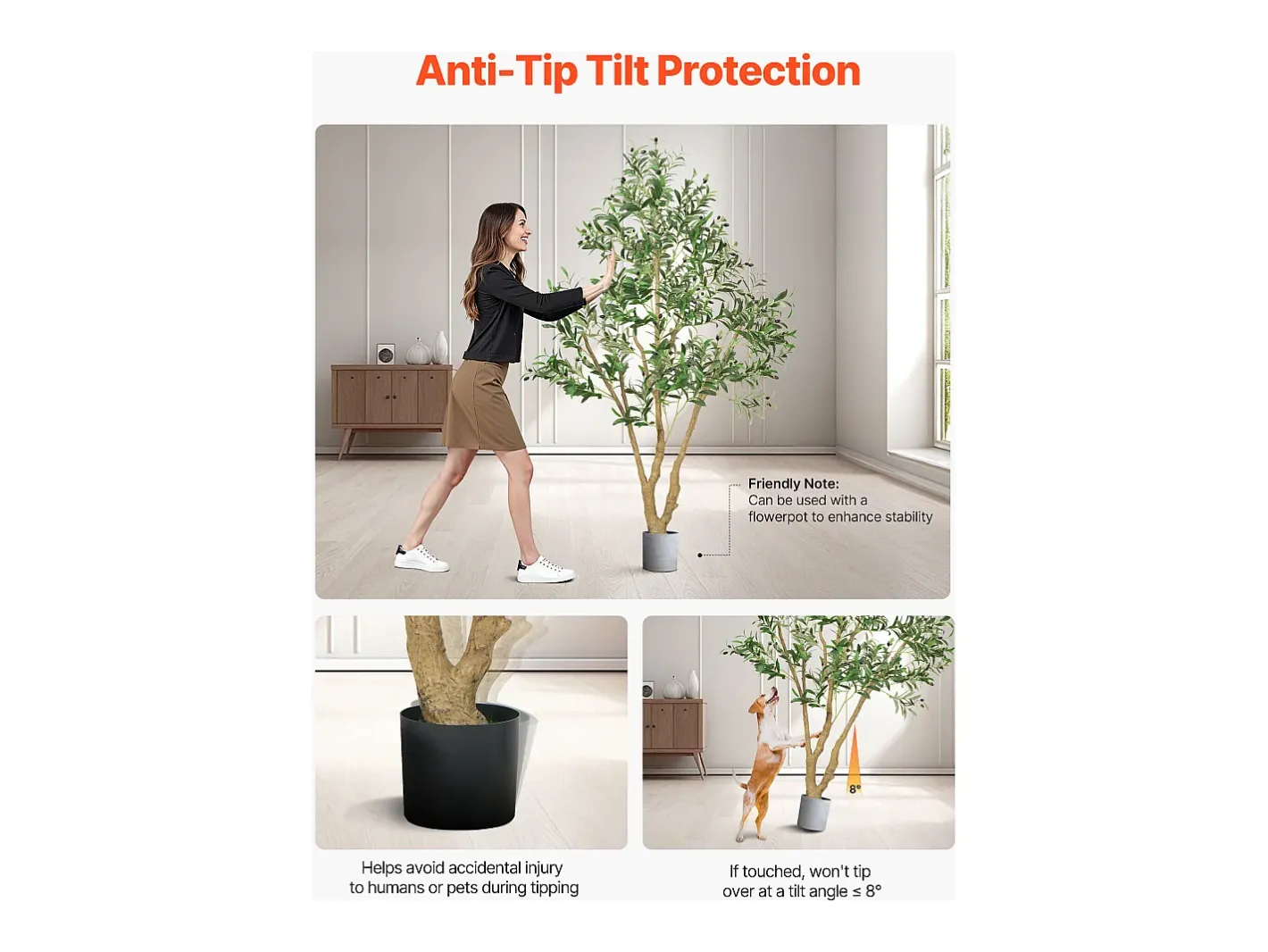Planta Artificial-Árboles Artificiales SucceBuy Árbol Artificial de 180 cm, Planta Decorativa de PE con Maceta Negra, Tronco y Follaje Realistas, Ideal para Oficina, Salón Verde