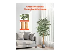 Sale Árboles Artificiales SucceBuy Árbol Artificial de 150 cm, Planta Decorativa de PE con Maceta Negra, Tronco y Follaje Realistas, Ficus Artificial para Oficina Verde