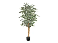 Sale Árboles Artificiales SucceBuy Árbol Artificial de 150 cm, Planta Decorativa de PE con Maceta Negra, Tronco y Follaje Realistas, Ficus Artificial para Oficina Verde