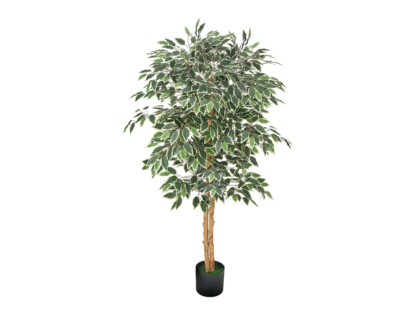Sale Árboles Artificiales SucceBuy Árbol Artificial de 150 cm, Planta Decorativa de PE con Maceta Negra, Tronco y Follaje Realistas, Ficus Artificial para Oficina Verde