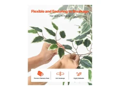 Sale Árboles Artificiales SucceBuy Árbol Artificial de 150 cm, Planta Decorativa de PE con Maceta Negra, Tronco y Follaje Realistas, Ficus Artificial para Oficina Verde