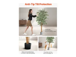 Sale Árboles Artificiales SucceBuy Árbol Artificial de 150 cm, Planta Decorativa de PE con Maceta Negra, Tronco y Follaje Realistas, Ficus Artificial para Oficina Verde