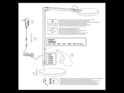 Regina - Lámpara de mesa ajustable Fabas Luce blanca - LED táctil de 9 W integrado, regulable, CCT (3000K, 4000K, 5000K, 6000K) Blanco Clearance