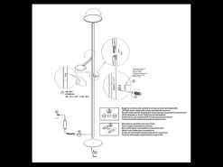 New Regina - Lámpara de pie LED blanca de metal H.180 cm Fabas Luce - 2 luces de 36W y 12W con LED integrado 3000K Blanco