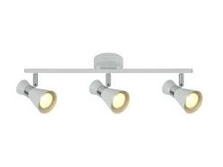 AKUNADECOR Plafón-Regleta Blanca De 3 Focos Para Baño Modelo Maximo Fabrilamp Blanco