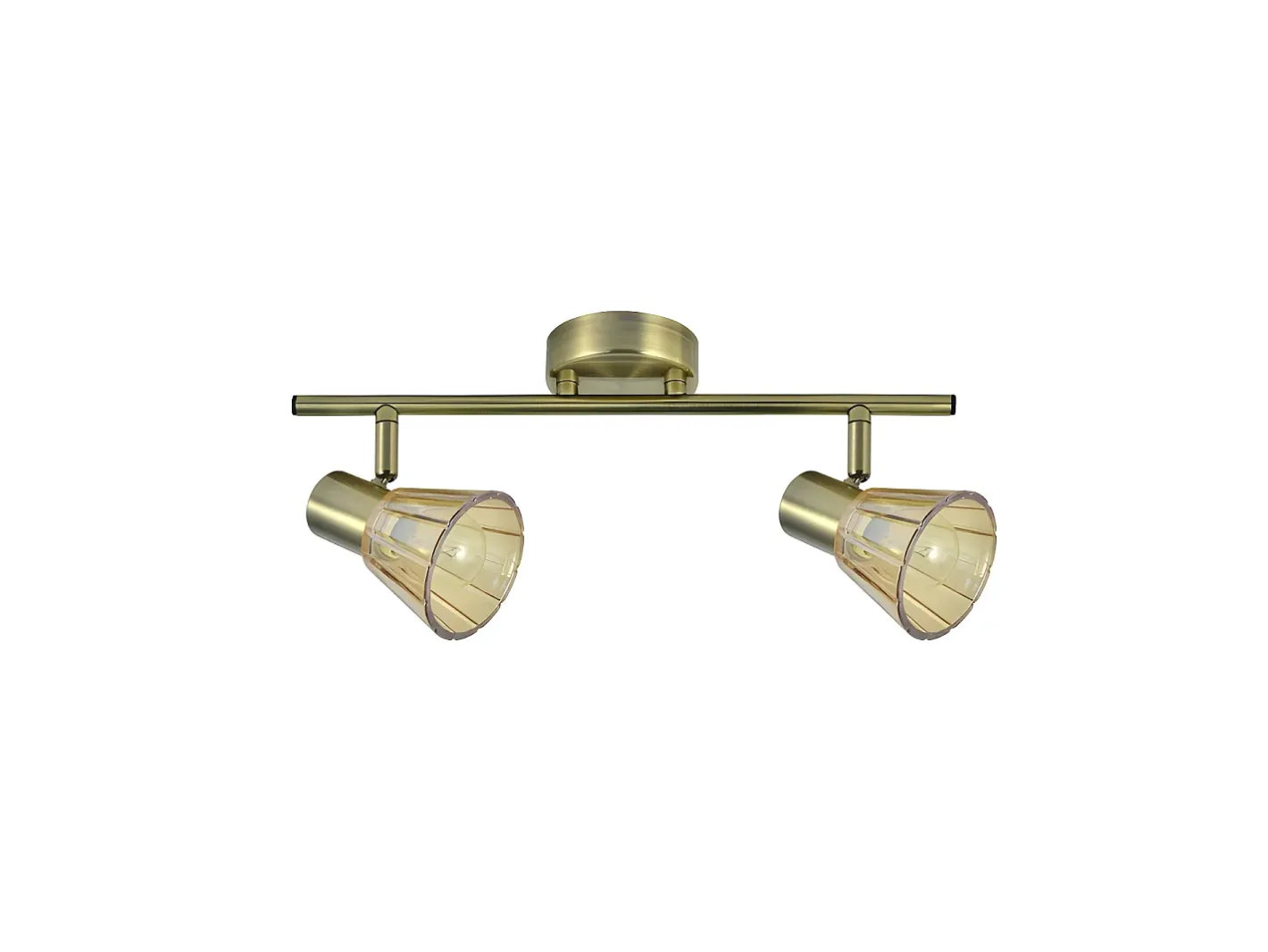 AKUNADECOR Regleta Dos Focos Tulipa Cristal Ambar Cooper Dorado Clearance