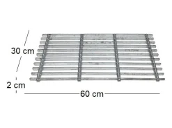 Best Guillouard Rejilla de pie de acero galvanizado 60 x 30 cm Gris
