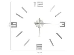 Reloj 3D de pared con diseño moderno 100 cm XXL ES459173 Plateado Sale