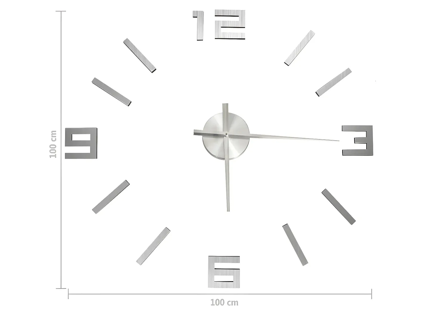 Reloj 3D de pared con diseño moderno 100 cm XXL ES459173 Plateado Sale