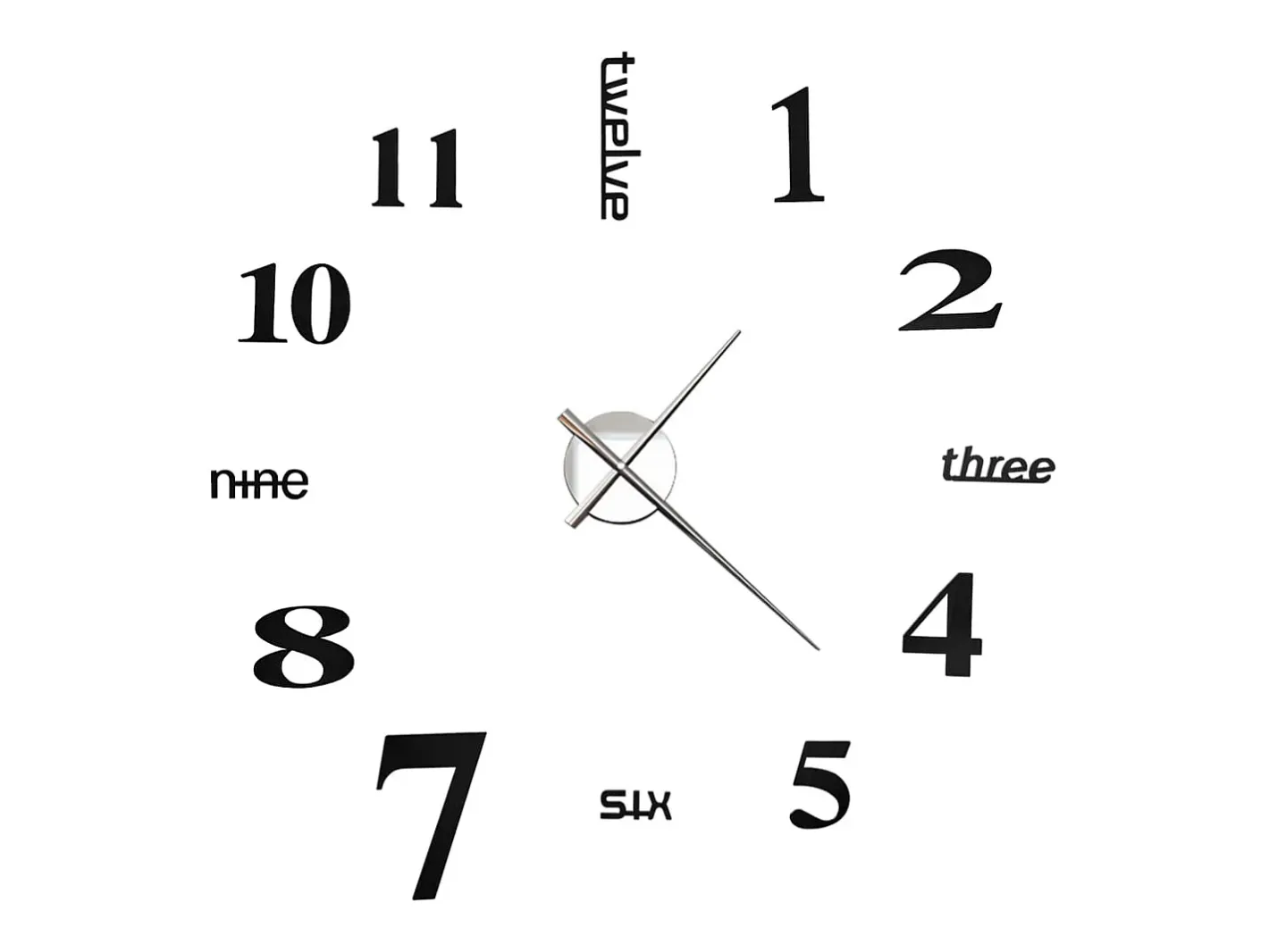 Reloj 3D de pared con diseño moderno 100 cm XXL ES648634 Negro Sale