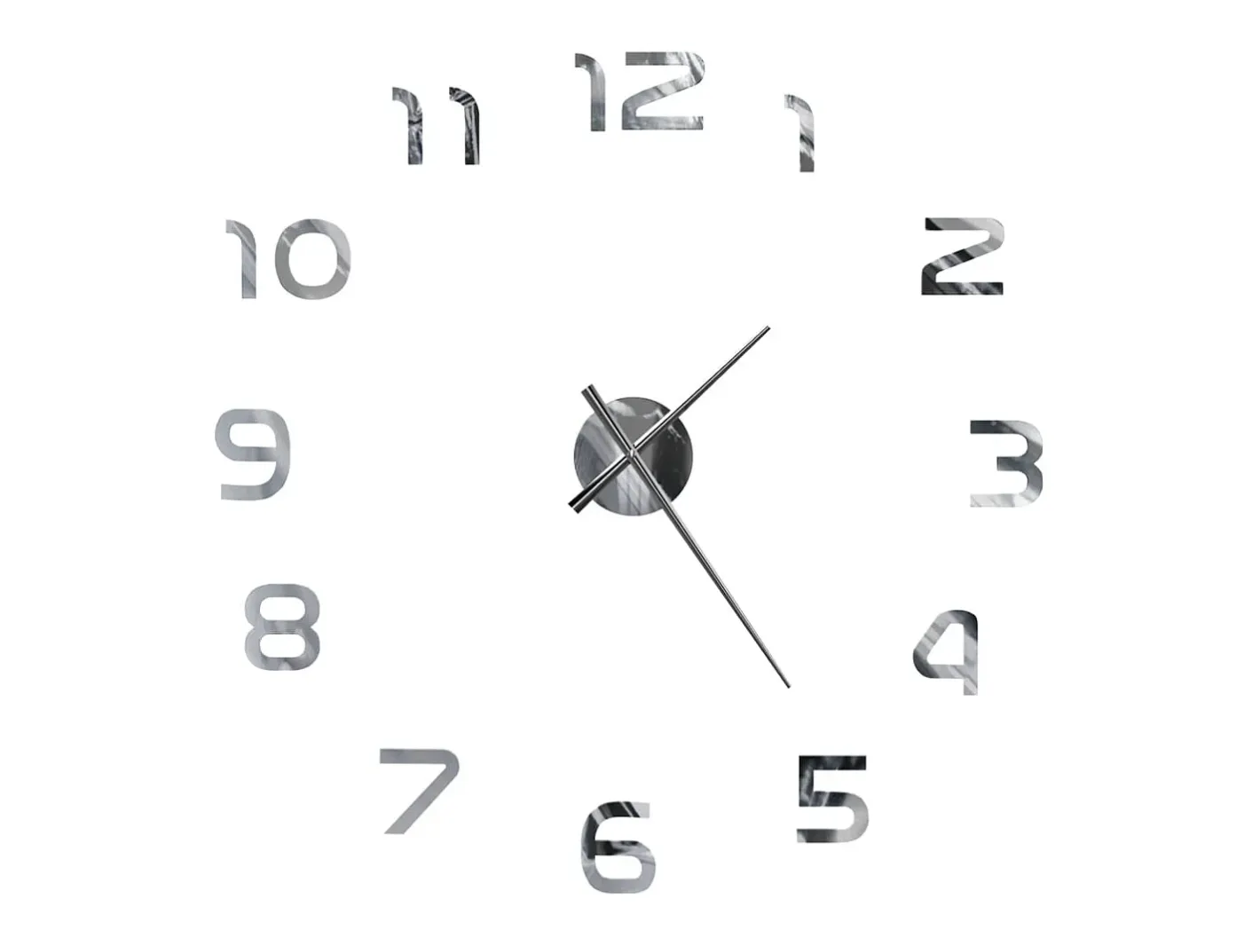Discount Reloj 3D de pared con diseño moderno 100 cm XXL ES798058 Plateado