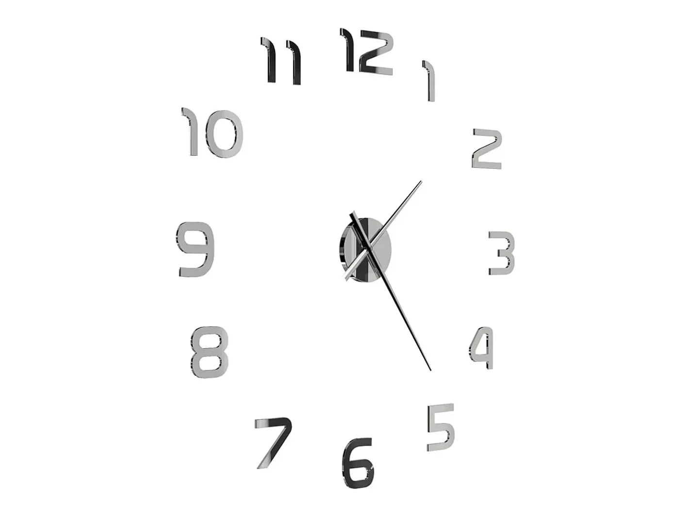 Discount Reloj 3D de pared con diseño moderno 100 cm XXL ES798058 Plateado