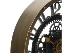 Atmosphera Reloj de pared circular con mecanismos dorado 33x27x5 cm Marru00f3n