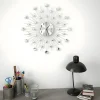 Reloj De Pared-Reloj de pared con movimiento de cuarzo 50 cm diseño moderno ES907061 Plateado