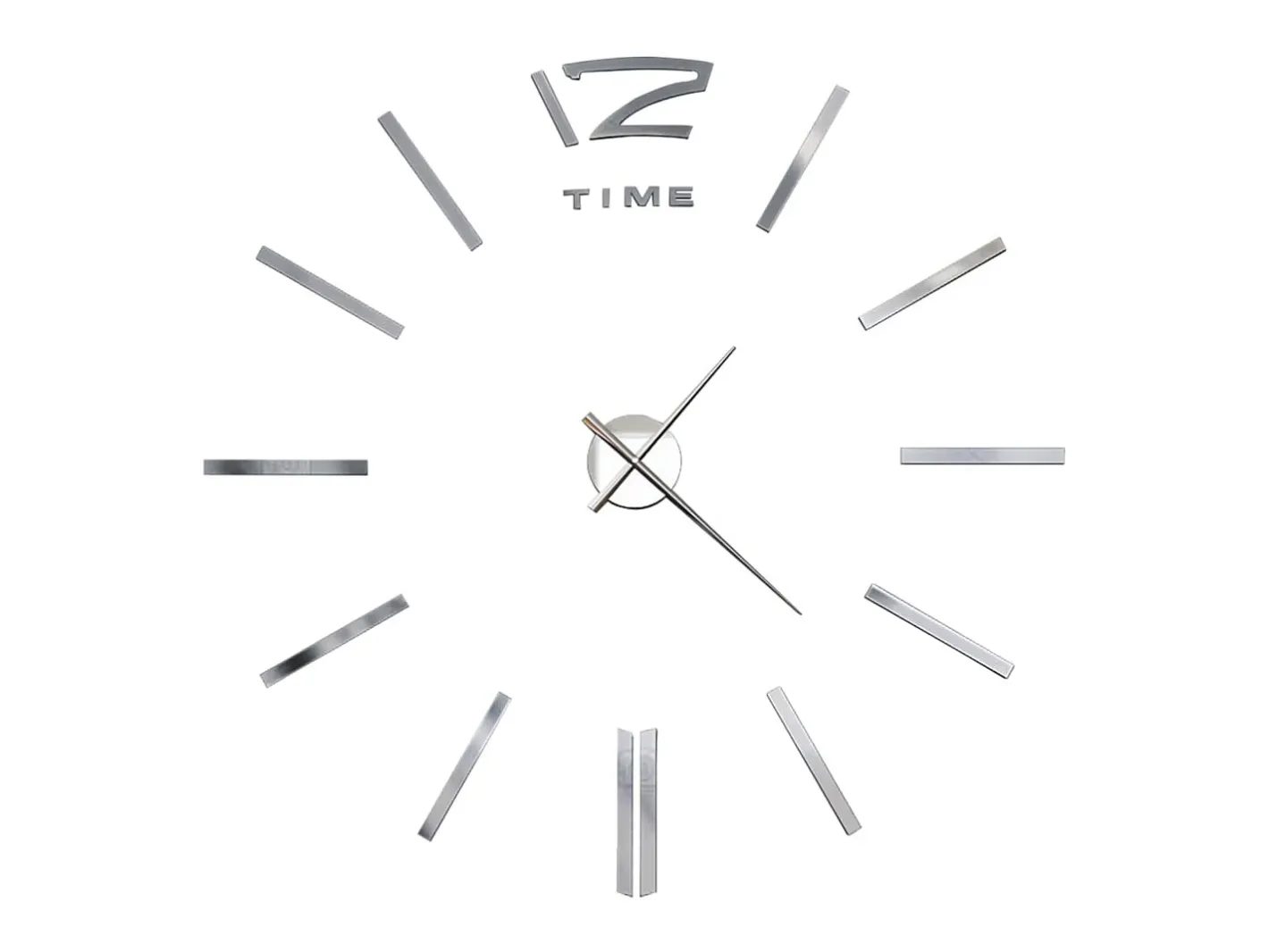 Reloj de pared 3D con diseño moderno 100 cm XXL ES404526 Plateado Hot