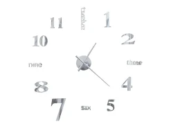 Clearance Reloj de pared 3D de diseño moderno 100 cm XXL ES311372 Plateado
