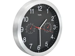 Outlet Reloj de pared de cuarzo higrómetro y termómetro 30 cm ES935509 Negro
