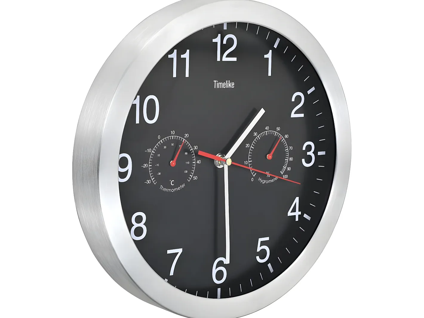 Outlet Reloj de pared de cuarzo higrómetro y termómetro 30 cm ES935509 Negro