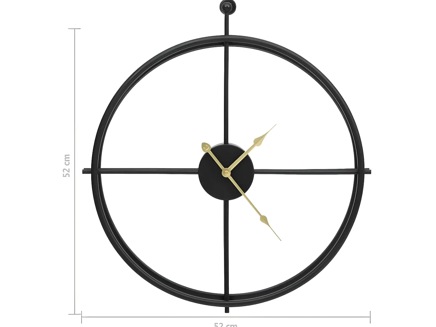 Best Reloj de pared de hierro 52 cm ES511616 Negro