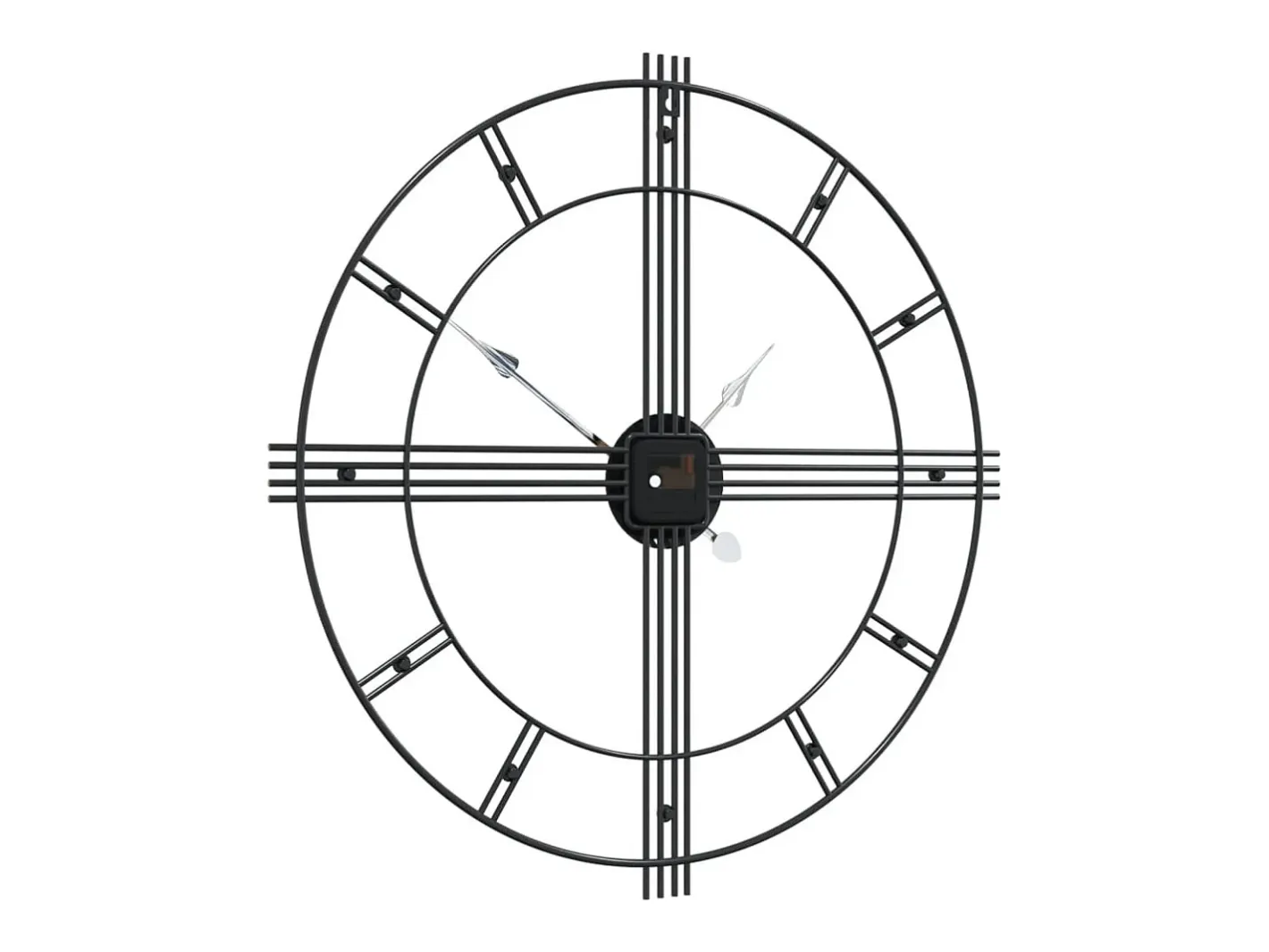 Reloj De Pared-Reloj de pared de hierro Ø60 cm ES664813 Negro
