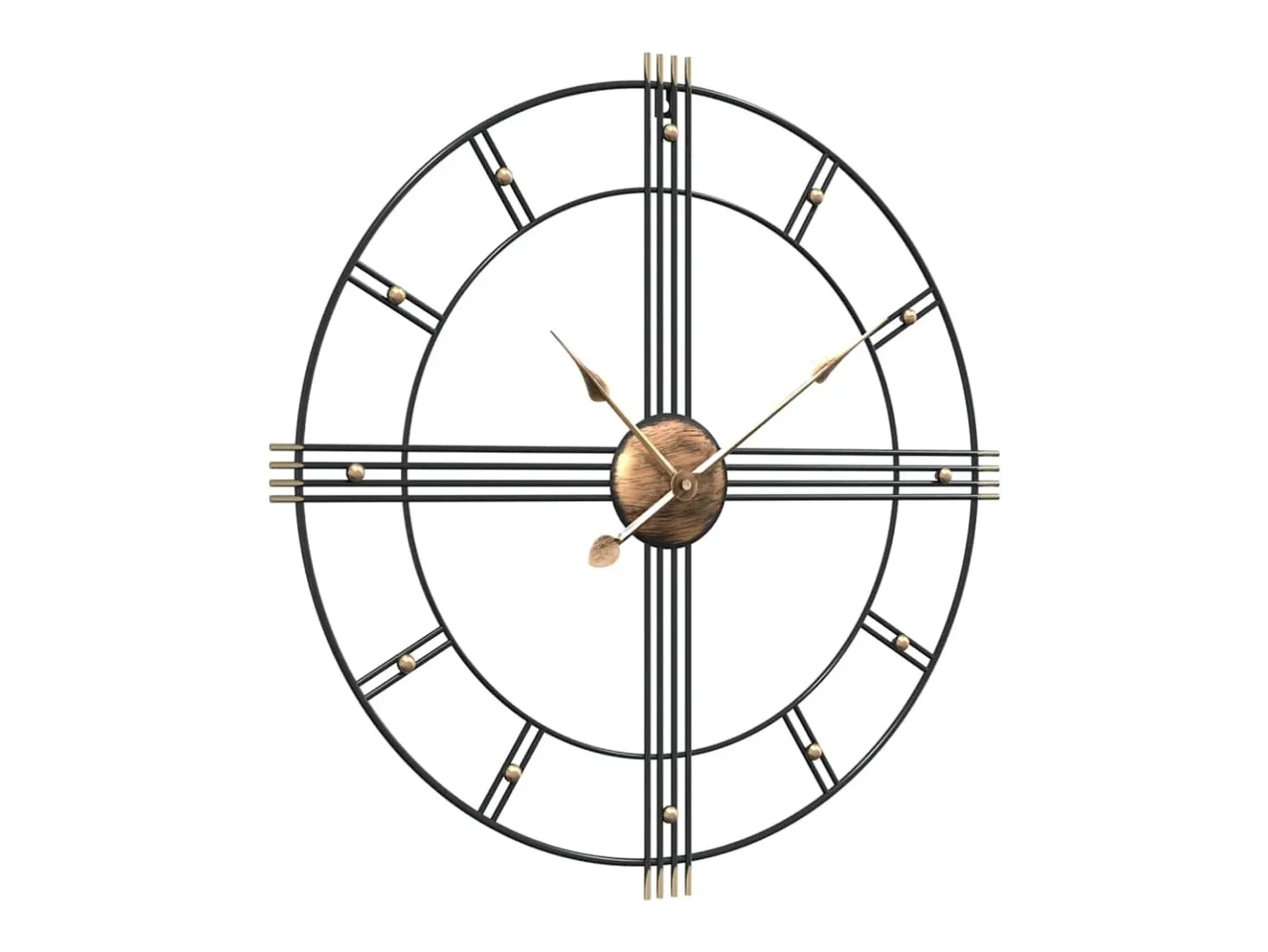 Reloj De Pared-Reloj de pared de hierro Ø60 cm ES664813 Negro